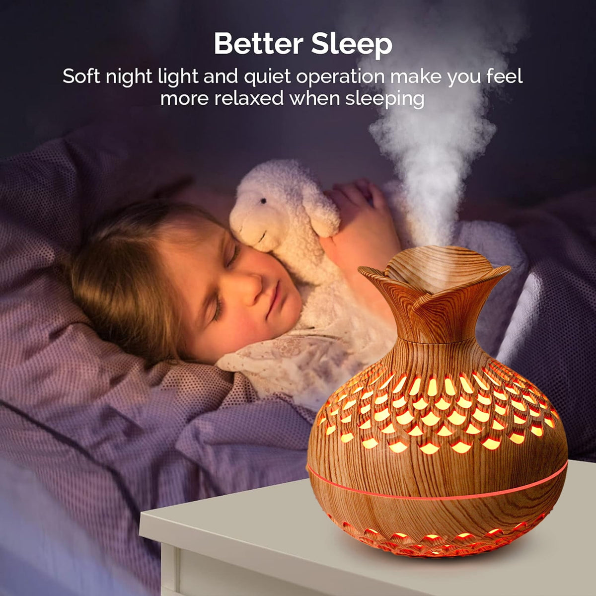 Transform Your Space with the Mini Cool Mist Humidifier - Perfect for Home & Office, 600 Sq Ft Coverage with Soothing Night Light
